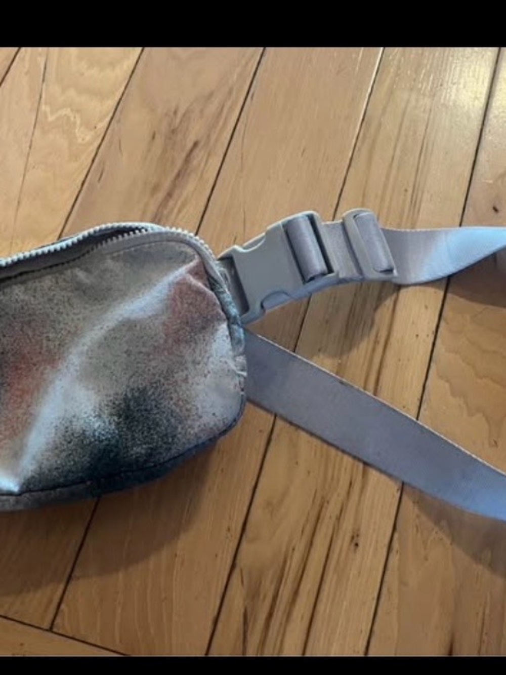lululemon athletica Metallic Silver Crossbody Belt Bag